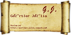 Gürtler Júlia névjegykártya